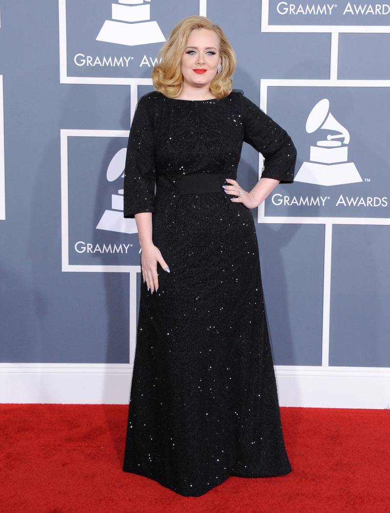 LOS ANGELES, CA - FEBRUARY 12:  Singer Adele arrives at 54th Annual GRAMMY Awards held the at Staples Center on February 12, 2012 in Los Angeles, California.  (Photo by Jon Kopaloff/FilmMagic)