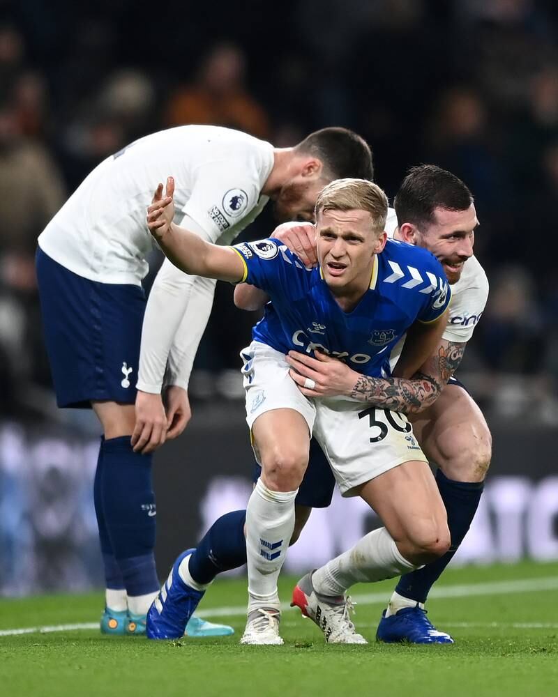Donny van de Beek - 5, Hustled well and was one of very few Everton players who looked even close to making anything happen in the first half. Was quiet in the second period before being taken off. Getty Images