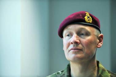 Major General John Lorimer of the Parachute Regiment at their barracks in Colchester after the Prince of Wales presented Afghanistan campaign medals. PA Images via Reuters Connect