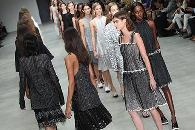 Models walk for Calvin Klein during the Mercedes-Benz Fashion Week Spring 2014. AFP
