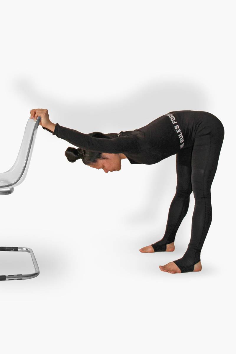 The shoulder extensor chair stretch boosts mobility and flexibility. Courtesy Nerry Toledo