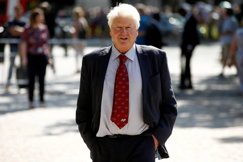 Stanley Johnson, father of Conservative Party leadership candidate Boris Johnson, arrives for the announcement of Britain's next Prime Minister at The Queen Elizabeth II centre in London. Reuters