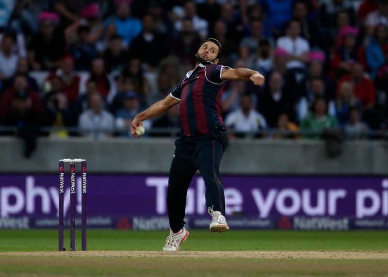 BIRMINGHAM, ENGLAND - AUGUST 29:  Shahid Afridi of Northamptonshire bowls during the NatWest T20 Blast Final between Lancashire Lightning and Northamptonshire Steelbacks at Edgbaston on August 29, 2015 in Birmingham, England.  (Photo by Getty Images)