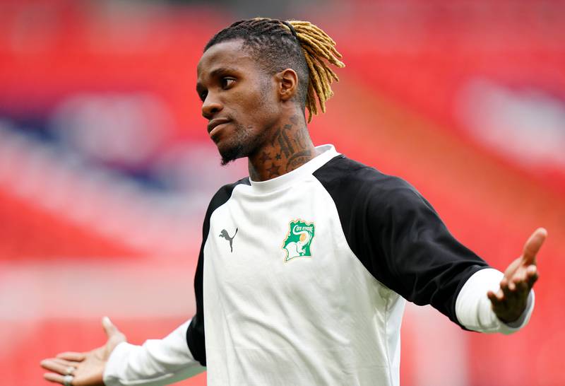 Ivory Coast's Wilfried Zaha will be a spectator at the World Cup finals after they missed out on qualifying. PA