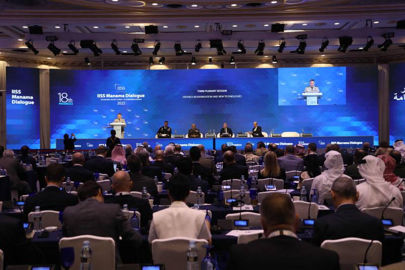 Delegates take part in the IISS Manama Dialogue in Bahrain. AFP