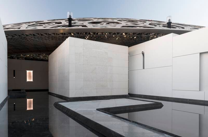 Jenny Holzer’s permanent fixture entitled For the Louvre Abu Dhabi, in Louvre Abu Dhabi was featured in the Netflix original film 6 Underground. Photo: Department of Culture and Tourism — Abu Dhabi