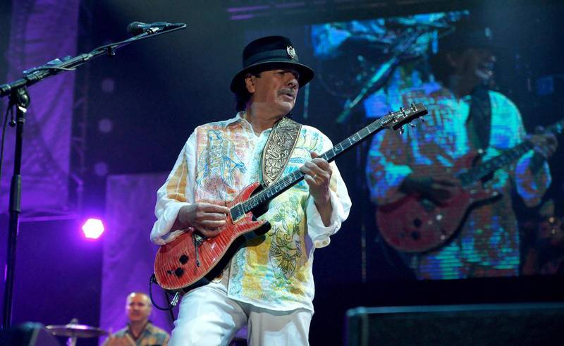 Carlos Santana was on form at the Dubai Jazz Festival. Courtesy Keith Nunes
