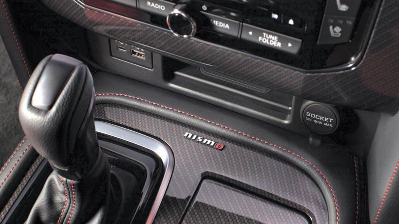 The Nismo badge features heavily, inside and out.