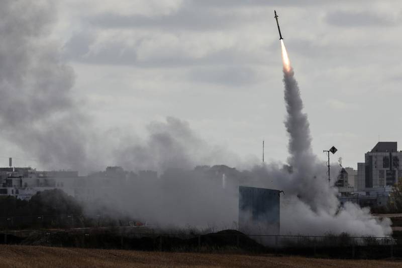 Israel's Iron Dome anti-missile system fires to intercept a rocket launched from the Gaza Strip towards Israel, as seen from Ashdod, Israel May 17, 2021. REUTERS/Ronen Zvulun