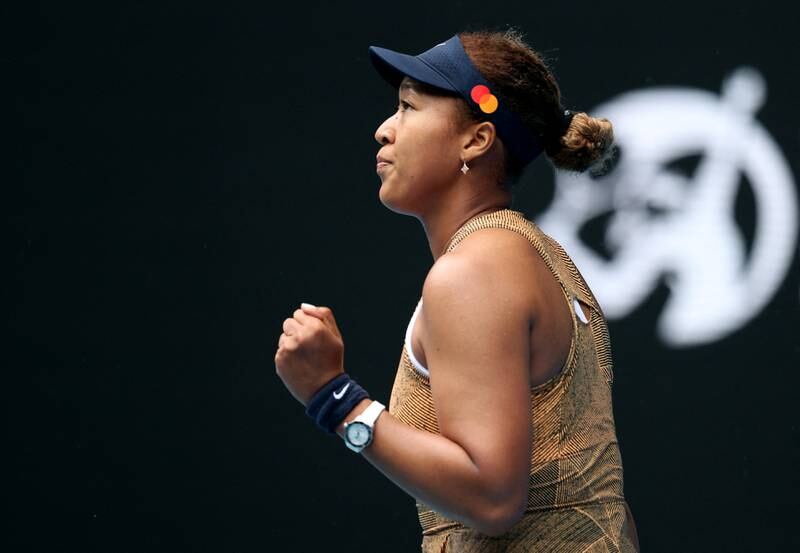 Naomi Osaka celebrates a point during her match against Alize Cornet. Reuters