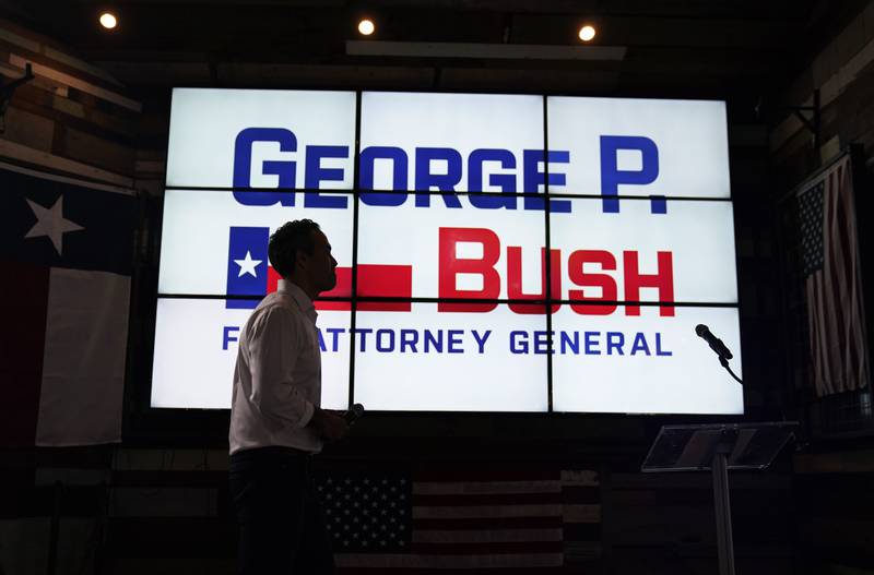 George P Bush is facing off against Ken Paxton for the Republican nomination for Texas attorney general. AP