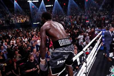 Terence Crawford celebrates after his victory over Errol Spence Jr. EPA