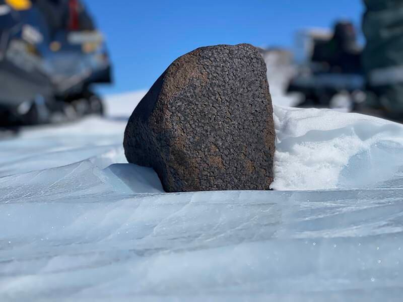 A team of researchers have discovered a rare meteorite in Antarctica that weighs 7.6kg. All photos: Maria Valdes