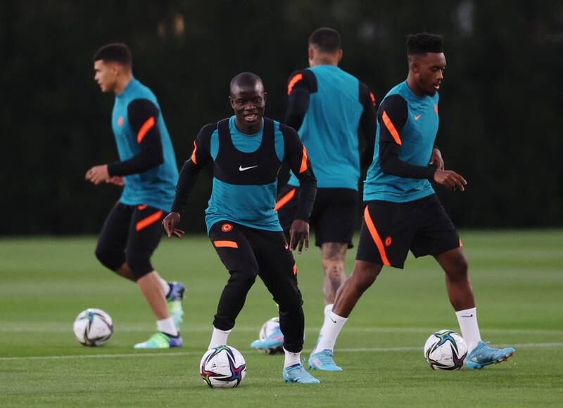 N'Golo Kante during training as Chelsea prepare for the Club World Cup final. Reuters