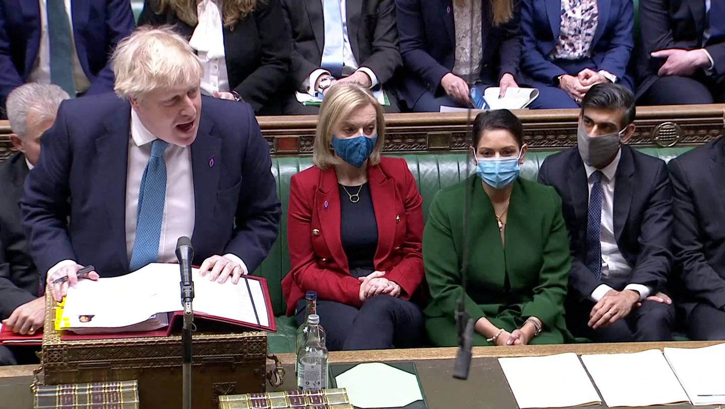 Boris Johnson speaking during Prime Minister's Question where the rebellion by his own MPs appeared to be quelled. Reuters
