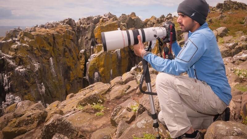The Crown Prince of Dubai is a keen shutterbug; seen here during a trip to the Isle of May in Scotland