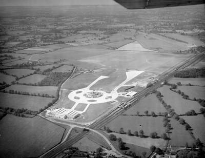 An aerial view of Gatwick Airport in 1938