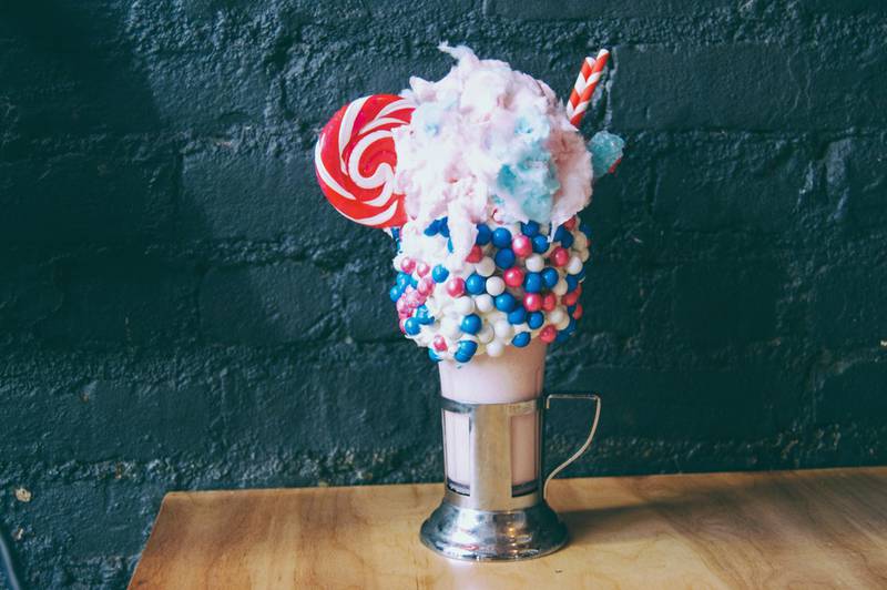 Black Tap's Cotton Candy Shake is a monster milkshake packed with flavour. Courtesy Black Tap Dubai