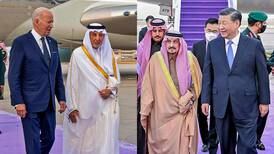 What does a purple carpet mean in Saudi Arabia and why do they not use red?