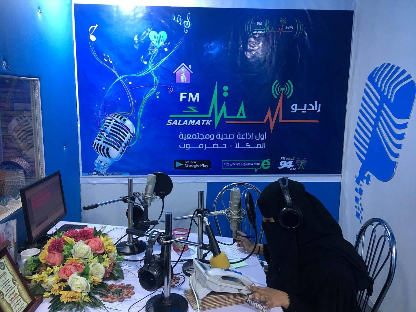 Muna Hassan, a fresh media graduate, works at health community radio Salamatk. Saeed Al Batati for The National.
