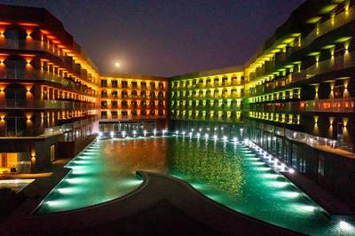 The Grand Azur swimming pool weaves between four hotels on the project. Courtesy: Kleindienst Group