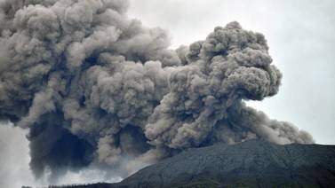 Plumes of ash rise above Mount Merapi on Monday. Reuters
