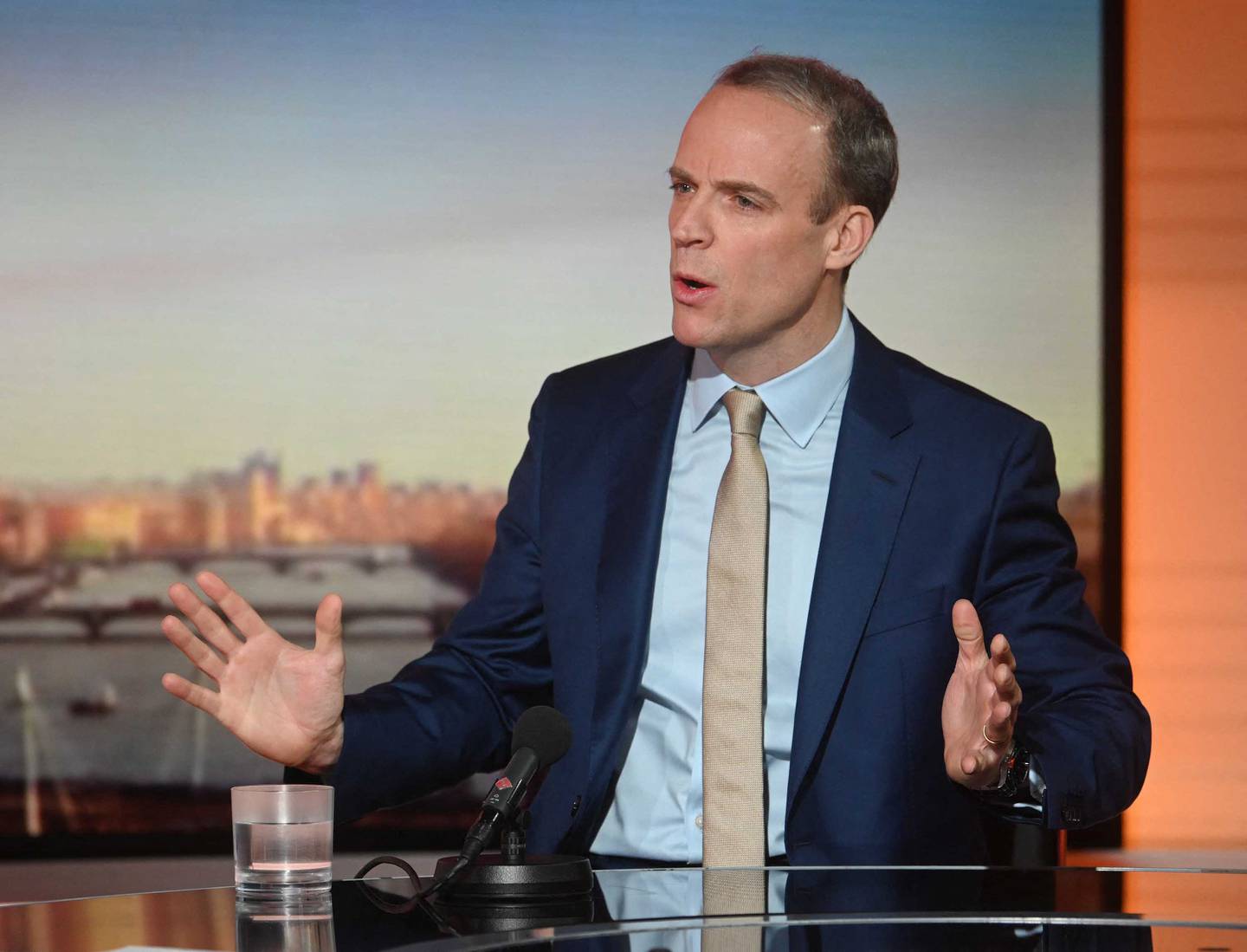UK Deputy Prime Minister Dominic Raab tells the BBC that there is a significant risk of war in Ukraine. Photo: BBC