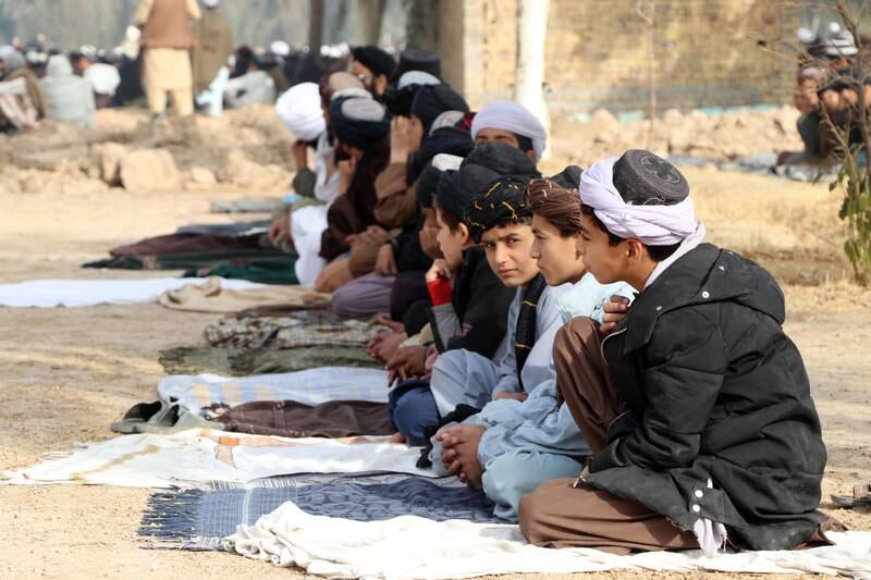Afghans pray for rainfall in Kandahar after a drought that worsened the fragile economic situation. EPA
