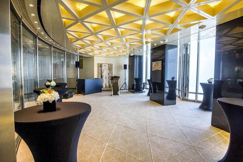 DUBAI, UNITED ARAB EMIRATES - The interior of The Lounge at the unveiling of The Lounge at Burj Khalifa.  Leslie Pableo for The National