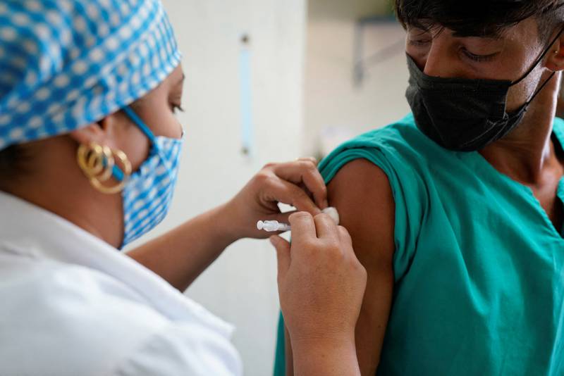 A booster dose of the Abdala vaccine is given to a patient at a clinic in Havana. Reuters