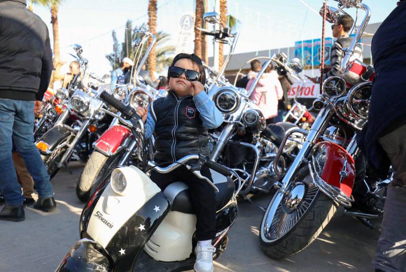 A rally in Libya organised by the Benghazi Motorcycle Club.