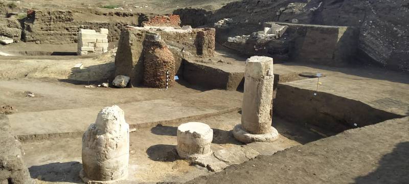The remains of the colonnade were found at Buto Temple in northern Egypt. Photo: Ministry of Tourism & Antiquities