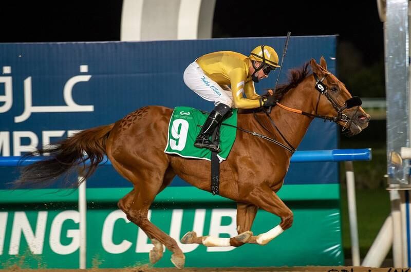 Tadhg O’Shea guides Imperial Empire to victory at Meydan on Thursday, December 23, 2021. DHRIC
