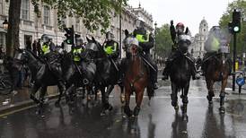 UK anti-racism protesters clash with mounted police