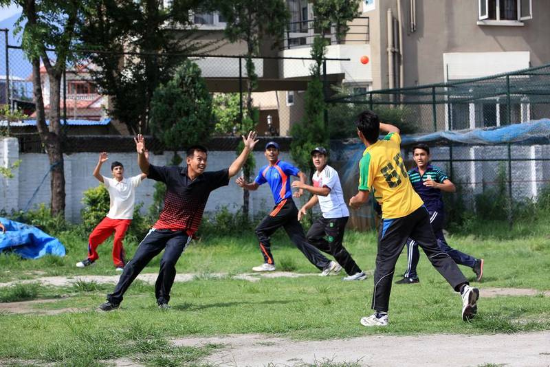 Cricketers train at the Baluwatar Cricket Club in Kathmandu, Nepal. Pawan SIngh / The National
