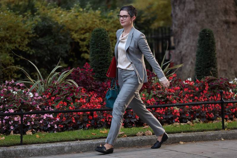 Britain's Work and Pensions Secretary Chloe Smith arrives for the weekly Cabinet meeting at 10, Downing Street. AFP