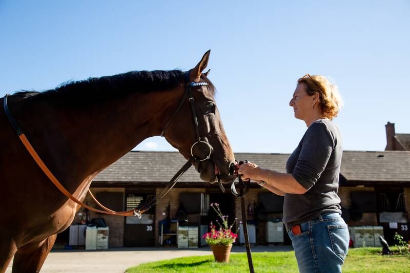 Maureen Haggas with champion four-year-old Baaeed. All images Rob Greig for The National