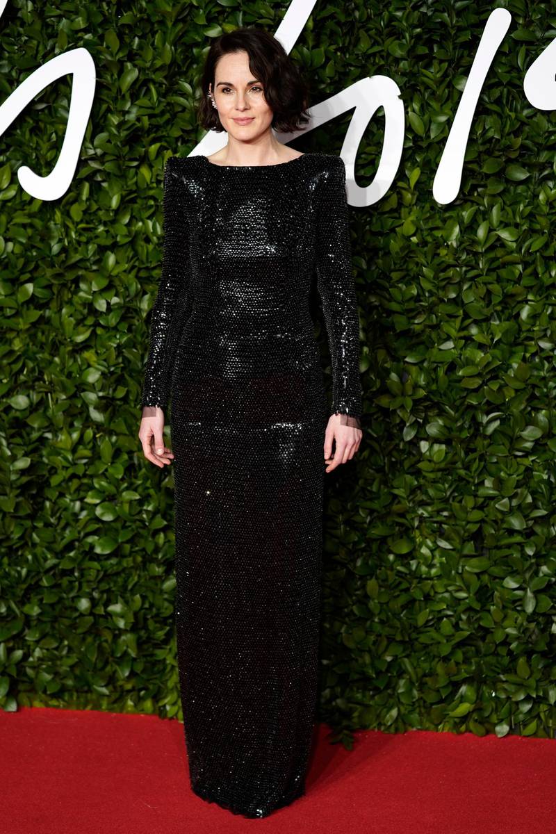 Michelle Dockery arrives at the 2019 British Fashion Awards in London on December 2, 2019. EPA