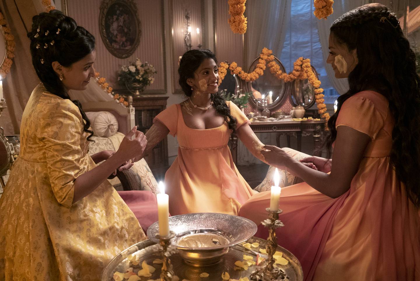 Scenes featuring a haldi (turmeric) ceremony, a pre-wedding ritual for brides in North Indian weddings, went down well with Indian audiences. Photo: Netflix 