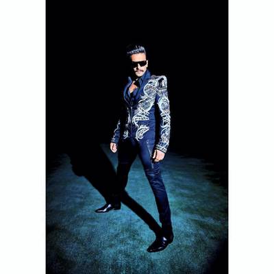 Singh most recently sported this strong-shouldered Julien McDonald suit for the 'GQ India' style awards. Instagram / Ranveer Singh