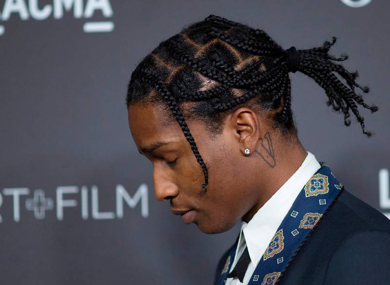 (FILES) In this file photo taken on October 29, 2016, recording artist ASAP Rocky attends the LACMA Art + Film Gala at the Los Angeles County Museum of Art in Los Angeles. US President Donald Trump said on July 19, 2019, the White House was in touch with Sweden over the controversial jailing of rapper ASAP Rocky. A Stockholm court on Friday ordered the Harlem rapper to stay in custody in Sweden for another week while an investigation is completed into an alleged assault during a street brawl. "I have been called by so many people asking me to help ASAP Rocky," Trump told journalists in the Oval Office. / AFP / DAVID MCNEW

