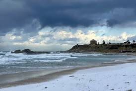 Lebanon residents hail beaches coated white after wintry weather