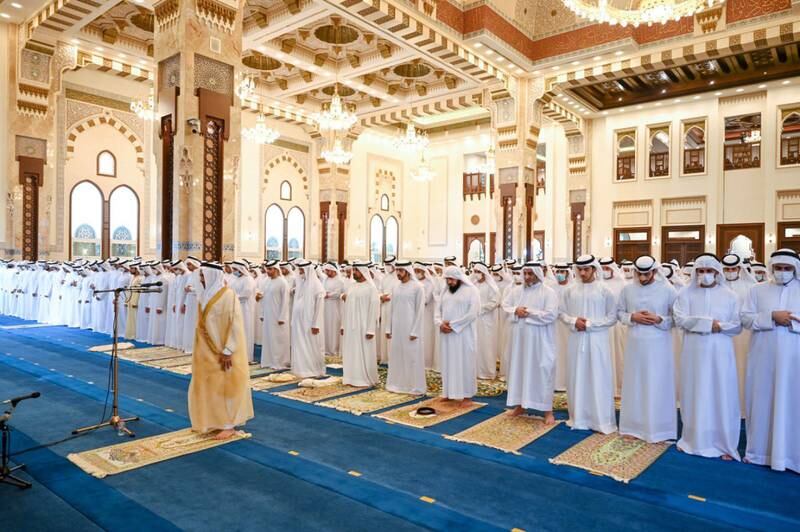 Prayers at Zabeel Grand Mosque. Photo: Dubai Media Office