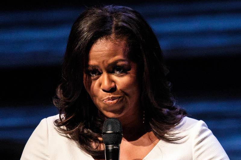 LONDON, ENGLAND - DECEMBER 03: Former U.S. First Lady Michelle Obama speaks at The Royal Festival Hall on December 03, 2018 in London, England. The former First Lady's memoir titled 'Becoming' has become the best selling book in the US for 2018 according to figures released by her publisher Penguin Random House. (Photo by Jack Taylor/Getty Images)