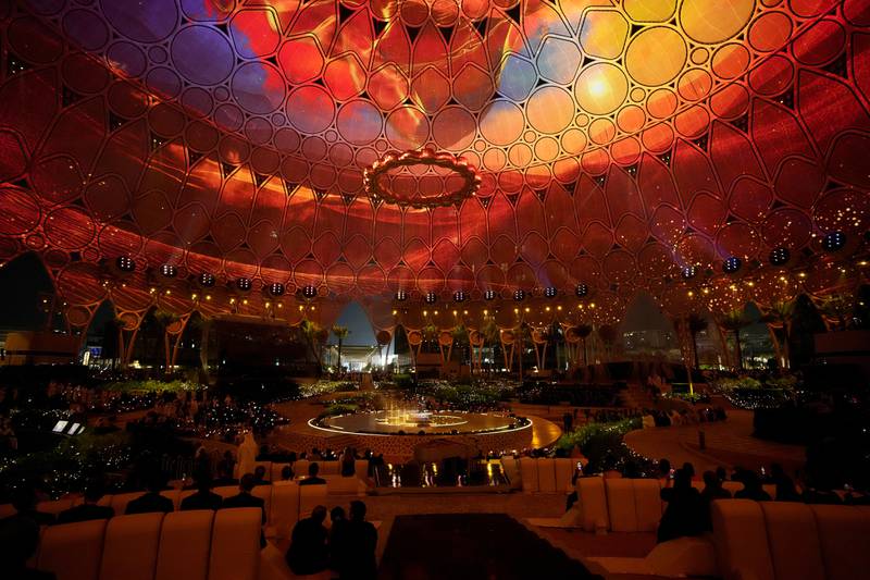 Musician Yo-Yo Ma performs during the Expo 2020 Dubai closing ceremony. AP