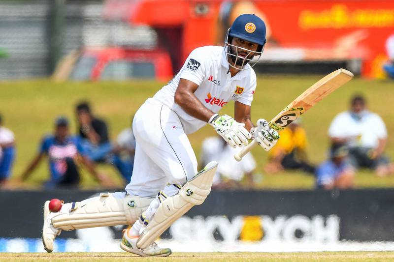 Sri Lanka captain Dimuth Karunaratne has been struggling with a back problem all Test. AFP