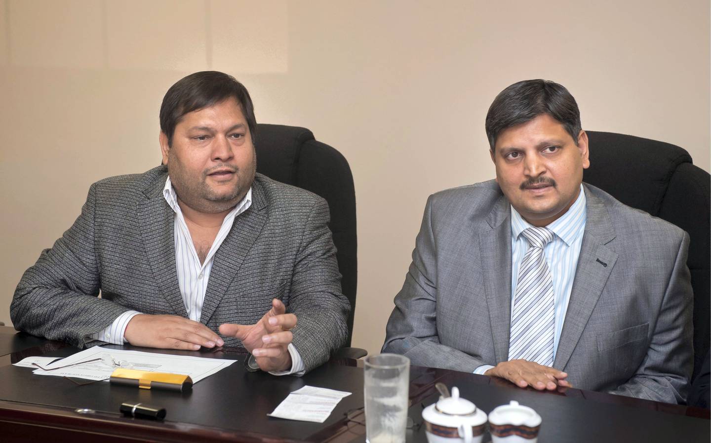 JOHANNESBURG, SOUTH AFRICA - MARCH 2, 2011: Indian businessmen, Ajay Gupta and younger brother Atul Gupta have a one-on-one interview with Business Day in Johannesburg, South Africa on March 2, 2011 regarding their professional relationship.  (Photo by Gallo Images/Business Day/Martin Rhodes)