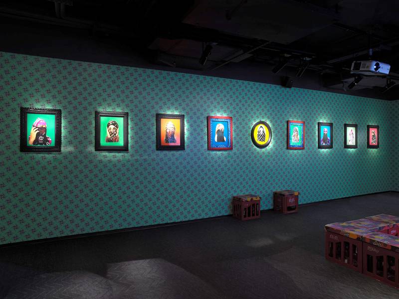 Installation view of Hassan Hajjaj's Vogue, The Arab Issue. Courtesy Fotografiska New York