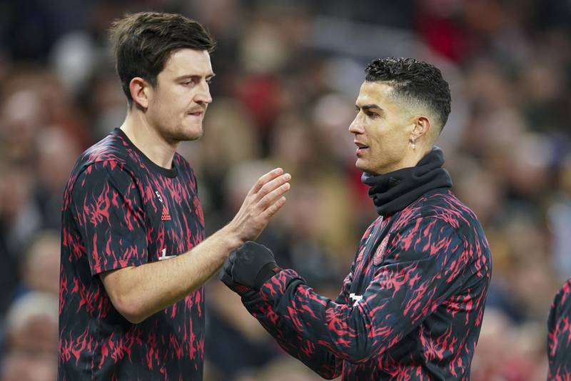 Cristiano Ronaldo, right, has left Manchester United while Harry Maguire has found himself out of their first-choice XI this season. AP