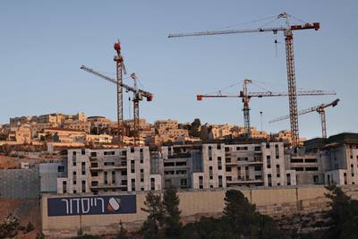 Continuing construction work at Ramat Shlomo, a Jewish settlement in the Israeli-annexed eastern sector of Jerusalem. AFP
